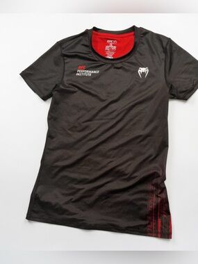 UFC  Venum Performance Institute Women's Black Red Athletic T-Shirt L
